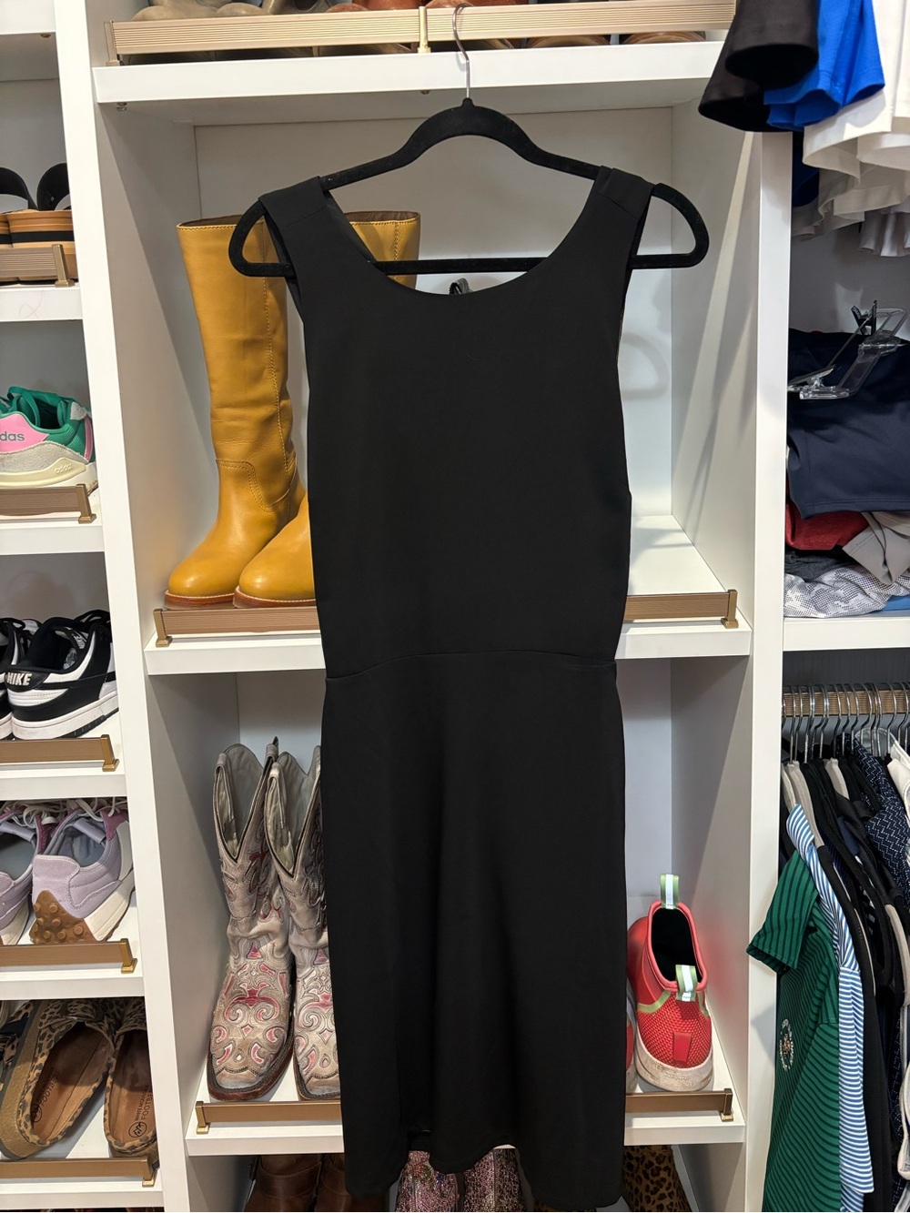 LOFT Black Sleeveless Midi Dress